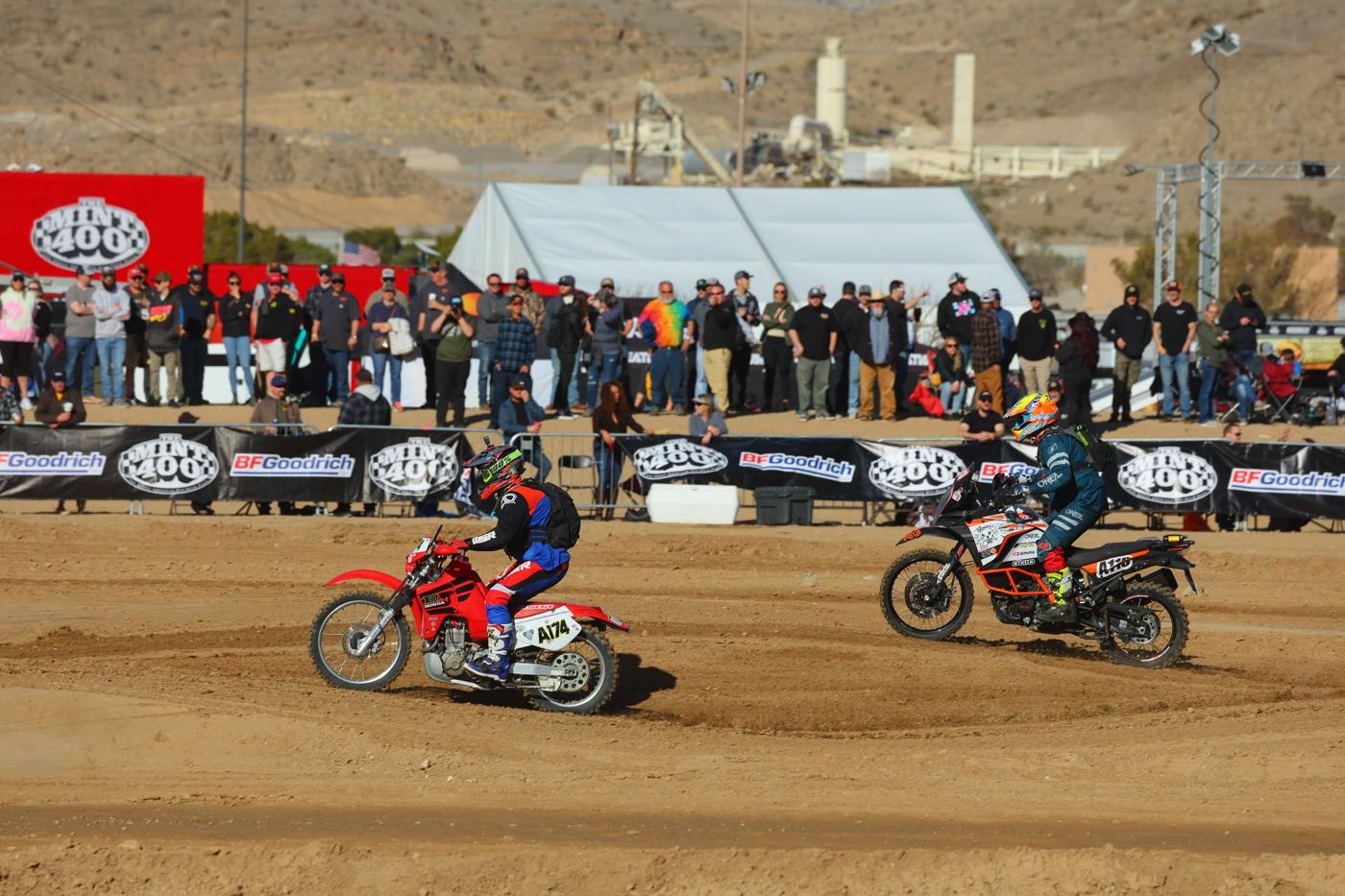Passing the spectator line on the infield