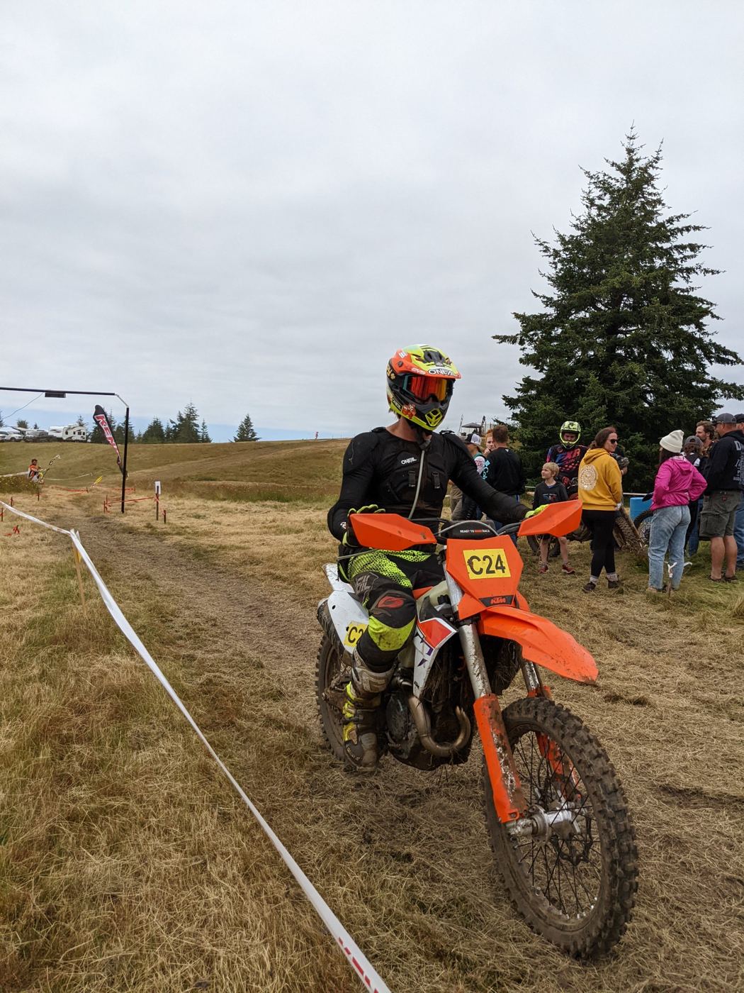 Riding the KTM 450, number C24, in the Mag 7 series