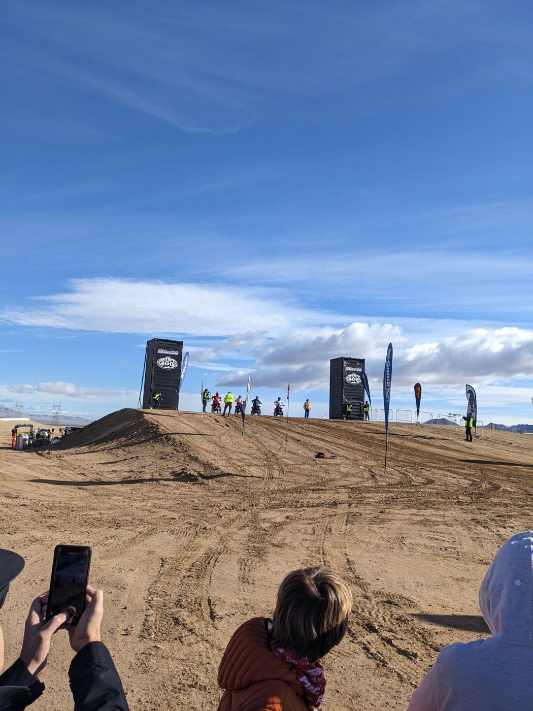 Bikes lined up on the Mint 400 start ramp