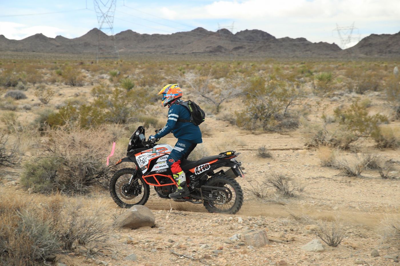 Side view on rocky desert terrain